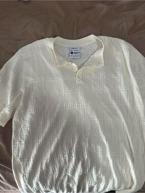 ShellCorp Men's Short Sleeve Knit Polo Shirt - Cream